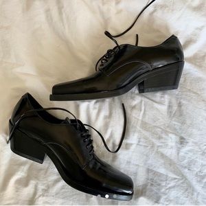 Jeffery Campbell Black Leather Loafers